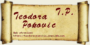 Teodora Popović vizit kartica